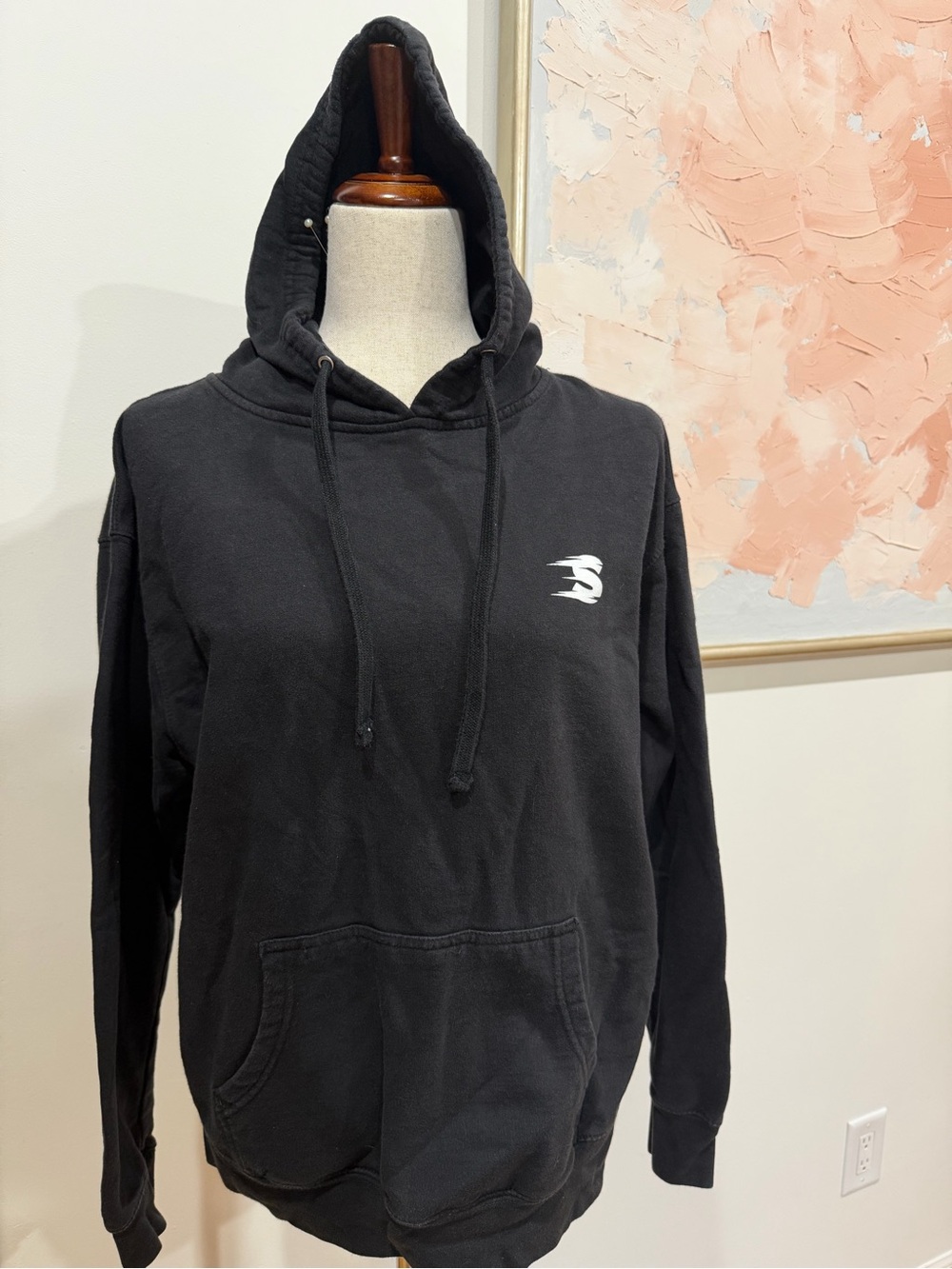 Black Men's Pullover Hoodie Sweatshirt - Classic Casual